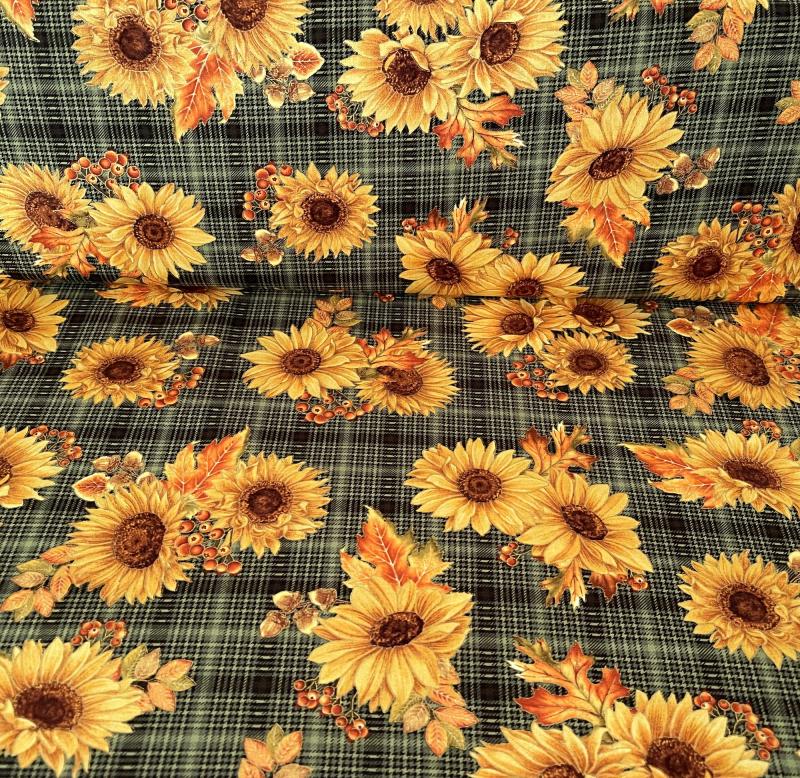 Sunflower Plaid green Autumn