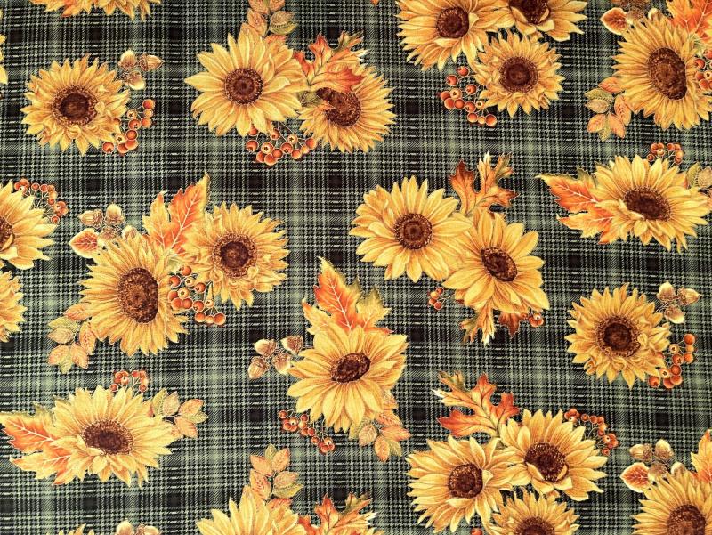 Sunflower Plaid green Autumn