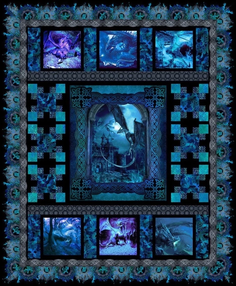 Dragons Blue  - Quilt Pack