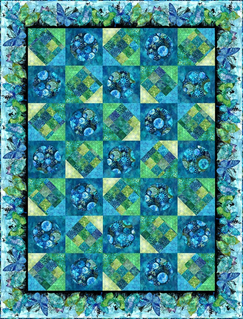 Elysian - Bordüre grün/blau