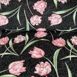 Etched Tulips schwarz - 1 Stück = 2,20 Meter