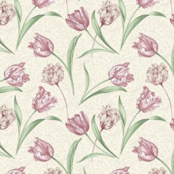 Etched Tulips creme - 1 Stück = 3,20 Meter