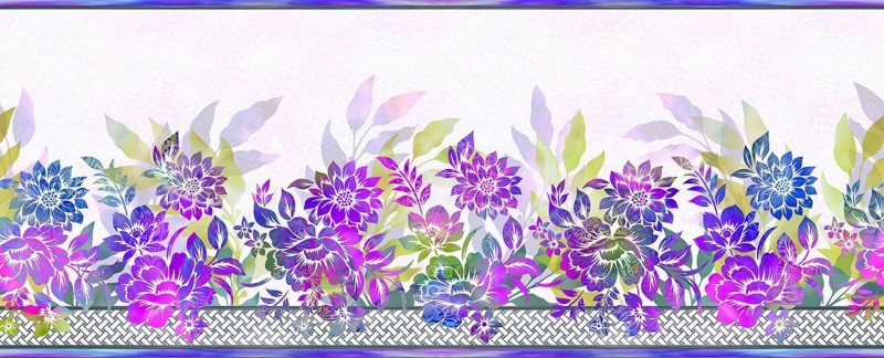 Garden of Dreams II - Bordüre purple - 1 Stück = 2,20 Meter