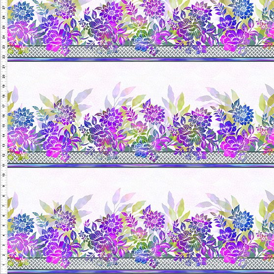 Garden of Dreams II - Bordüre purple - 1 Stück = 2,20 Meter