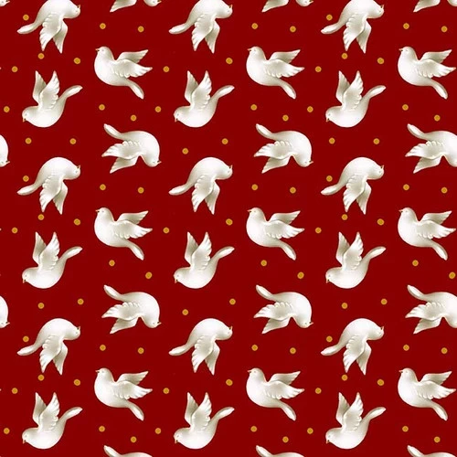 weiße Tauben auf rot - Jingle and Mingle